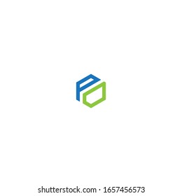 Diseño único de logotipo vectorial de estilo monocasco PD o DP.