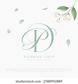 PD, DP Wedding Monogram Initial Letters Logo