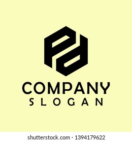 pd hexagon logo abstract colour