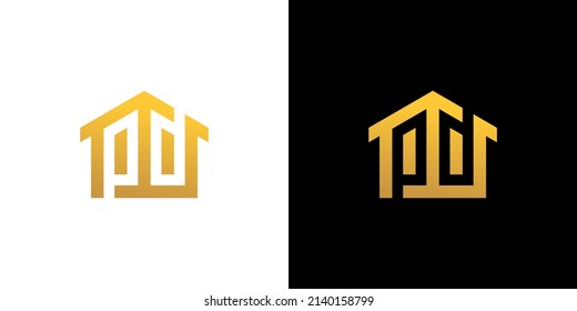 Plantilla de vector de icono del logotipo de PD HOME