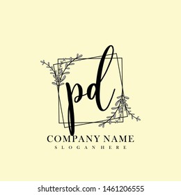 PD Initial beauty floral logo template