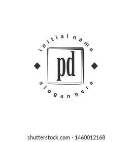 PD Initial beauty monogram logo vector