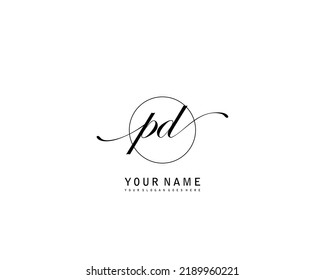 PD Initial beauty monogram logo vector