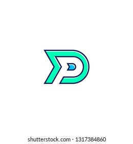 PD initial DP letter logo icon vector illustration