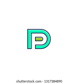 PD initial DP letter logo icon vector illustration