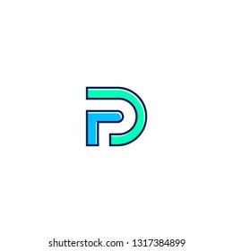 PD initial DP letter logo icon vector illustration