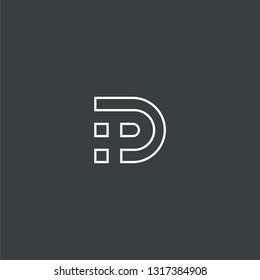 PD initial DP letter logo icon vector illustration