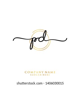 PD Initial handwriting logo template