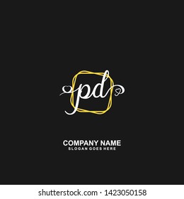 PD Initial handwriting logo vector