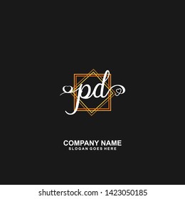 PD Initial handwriting logo vector