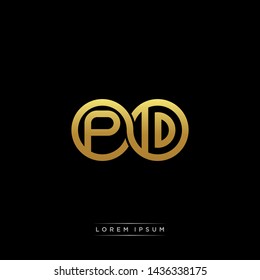 PD initial letter linked circle capital monogram logo modern template