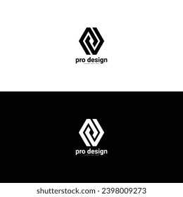 p.d Diseño del logotipo de la carta inicial. Pasos vectoriales
