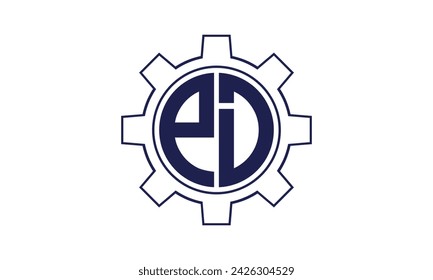 PD initial letter mechanical circle logo design vector template. industrial, engineering, servicing, word mark, letter mark, monogram, construction, business, company, corporate, commercial, geometric