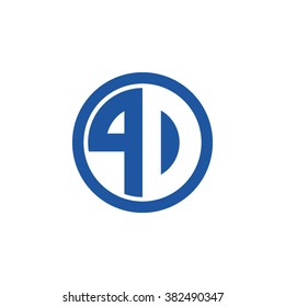 PD initial letters circle business logo blue