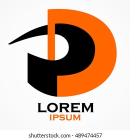 PD initial letters, orange black