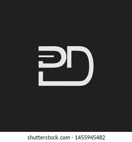 PD initial logo Capital Letters black background