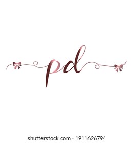 PD Initial logo handwriting modern luxury fashion