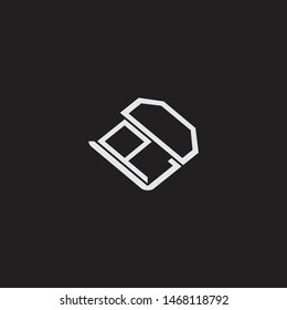 PD Initial Logo letters with rotate squere template