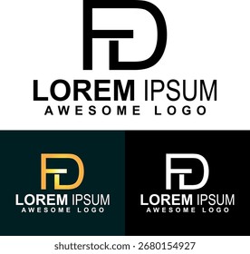 Pd Initial Logo Luxus Gold Farbe