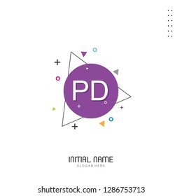 PD Initial logo template vector