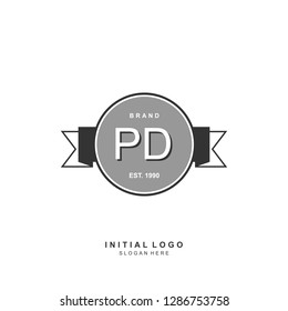 PD Initial logo template vector