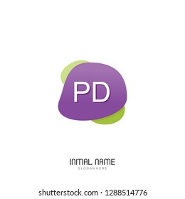 PD Initial logo template vector