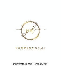 PD Initial luxury handwriting logo vector