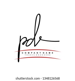 PD initial signature logo. handwriting logo template vector,