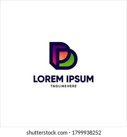 Farblogo für PD-Buchstaben, Pd-Logo, Vektorgrafik