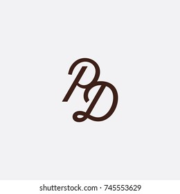 PD Letter creative square background