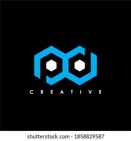 Ilustración de vectores de plantilla de diseño de logotipo inicial de carta PD	
