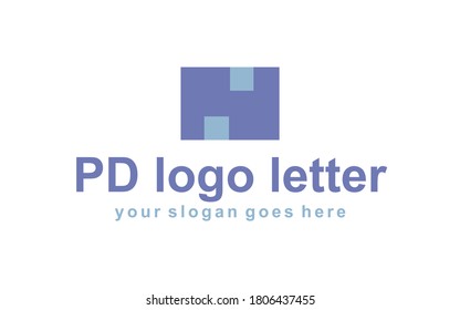 Diseño del logo de la carta PD en estilo cuadrado. vector de diseño del logotipo PD 