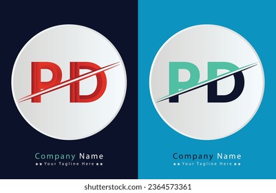 PD Letter logo design vector template.