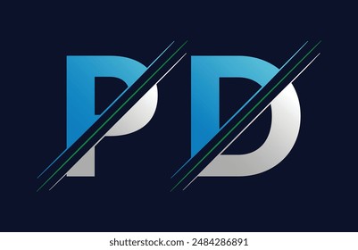 Plantilla de Vector con diseño de logotipo pd Letter.