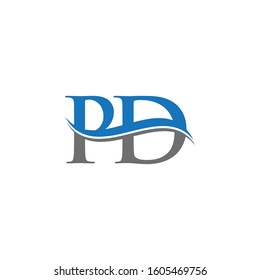 PD Letter Type Logo Design Vector Template. Abstract Letter PD Logo Design