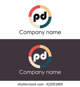 PD letters business logo icon design template. 