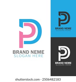 PD logo Creative colorful Gradient shape  logo template collection