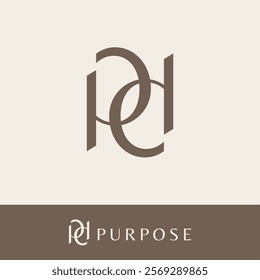 pd logo design premium template. Elegant dp logo initial vector luxury style vector logo