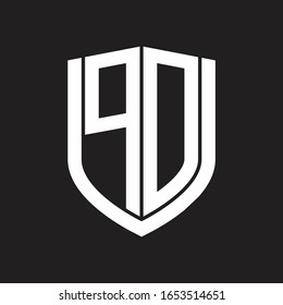 PD Logo monogram with emblem shield design isolated on black background