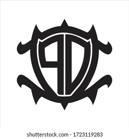 PD Logo monogram isolated with frame shield shape design template
