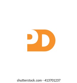 PD Logo. Vector Graphic Branding Letter Element. White Background