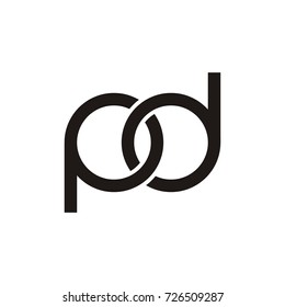 pd lowercase initial rounded letter logo design template clean vector