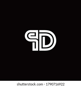Logo de monograma PD con plantilla de diseño de línea abstracta