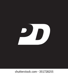 PD negative space letter logo black background