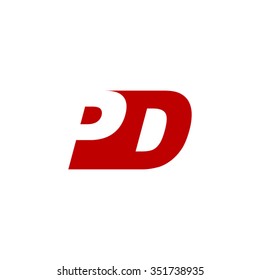 PD negative space letter logo red