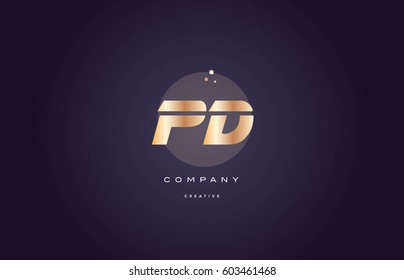 pd p d  gold yellow golden metal metallic bold luxury product modern creative gradient alphabet company logo design vector icon template
