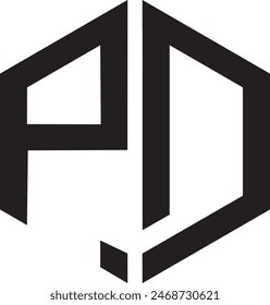 PD Polygon logo design, icon, symbol, vector file,