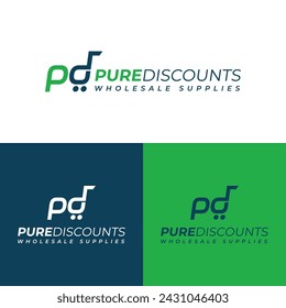 PD Pure Discounts Wholesale Supplies Minimal Logo Design