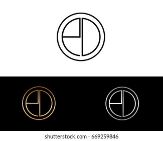 PD round circle shape initial letter logo