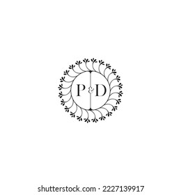 El concepto de boda PD floral en un diseño profesional de alta calidad que se imprimirá bien en cualquier medio impreso